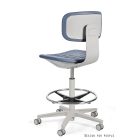 UNIQUE Robin munkaszék, szürke váz, lábtartó gyűrűvel