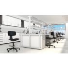 UNIQUE Robin munkaszék, szürke váz, lábtartó gyűrűvel