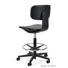 UNIQUE Robin munkaszék, fekete váz, lábtartó gyűrűvel