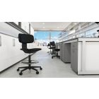 UNIQUE Robin munkaszék, fekete váz, lábtartó gyűrűvel