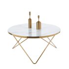 L12-FX kerek márványmintás dohányzóasztal, fehér