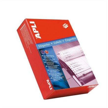 APLI Etikett, mátrixnyomtatókhoz, 1 pályás, 73,7x36 mm, APLI, 4000 etikett/csomag