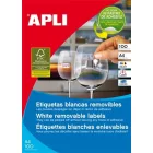 APLI Etikett, univerzális, 210x297 mm, eltávolítható, APLI, 100 etikett/csomag