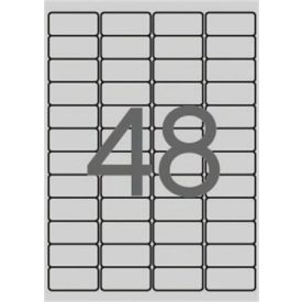   APLI Etikett, 45,7x21,2 mm, poliészter, időjárásálló, kerekített sarkú, APLI, ezüst, 960 etikett/csomag