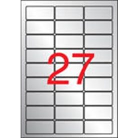   APLI Etikett, 63,5x29,6 mm, poliészter, időjárásálló, kerekített sarkú, APLI, ezüst, 540 etikett/csomag