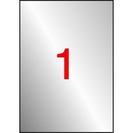 APLI Etikett, 210x297 mm, poliészter, időjárásálló, APLI, ezüst, 20 etikett/csomag
