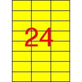   APLI Etikett, 70x37 mm, színes, APLI, sárga, 2400 etikett/csomag