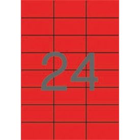  APLI Etikett, 70x37 mm, színes, APLI, piros, 2400 etikett/csomag