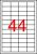 APLI Etikett, 48,5x25,4 mm, poliészter, időjárásálló, matt, APLI, áttetsző, 4400 etikett/csomag