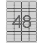 APLI Etikett, 45,7x21,2 mm, poliészter, időjárásálló, kerekített sarkú, APLI, ezüst, 4800 etikett/csomag