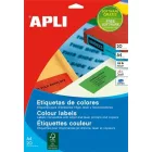 APLI Etikett, 210x297 mm, színes, APLI, piros, 20 etikett/csomag