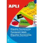 APLI Etikett, 60 mm kör, színes, APLI, neon sárga, 240 etikett/csomag