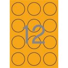 APLI Etikett, 60 mm kör, színes, APLI, neon narancs, 240 etikett/csomag