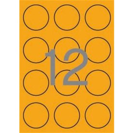   APLI Etikett, 60 mm kör, színes, APLI, neon narancs, 240 etikett/csomag