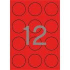 APLI Etikett, 60 mm kör, színes, APLI, neon piros, 240 etikett/csomag