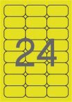   APLI Etikett, 64x33,9 mm, színes, kerekített sarkú, APLI, neon sárga, 480 etikett/csomag