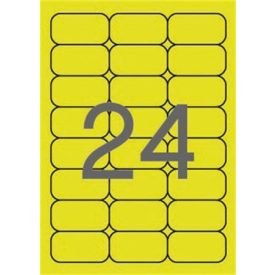   APLI Etikett, 64x33,9 mm, színes, kerekített sarkú, APLI, neon sárga, 480 etikett/csomag