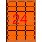 APLI Etikett, 64x33,9 mm, színes, kerekített sarkú, APLI, neon narancs, 480 etikett/csomag