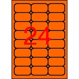   APLI Etikett, 64x33,9 mm, színes, kerekített sarkú, APLI, neon narancs, 480 etikett/csomag