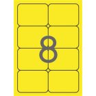 APLI Etikett, 99,1x67,7 mm, színes, kerekített sarkú, APLI, neon sárga, 160 etikett/csomag