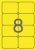 APLI Etikett, 99,1x67,7 mm, színes, kerekített sarkú, APLI, neon sárga, 160 etikett/csomag