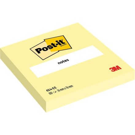 Öntapadó jegyzettömb, 76x76 mm, 100 lap, 3M POSTIT, sárga