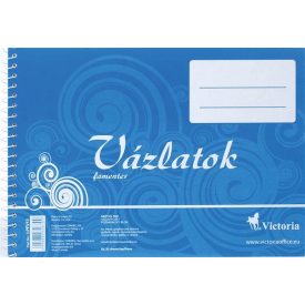   VICTORIA Vázlatfüzet, famentes, B5, spirál, 32 lap, VICTORIA