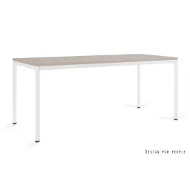   UNIQUE NOBE íróasztal, 180x80 cm, fehér láb, bézs asztallap
