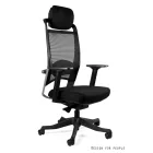 UNIQUE FULKRUM ergonomikus irodai szék, fekete, összeszerelt