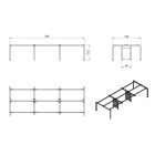 UNIQUE PASON tárgyalóasztal, 6 személyes munkaállomás, 360x140 cm