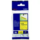 BROTHER Feliratozógép szalag, erős tapadású, 18 mm x 8 m, BROTHER, sárga-fekete