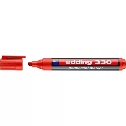 Alkoholos marker, 1-5 mm, vágott, EDDING "330", piros