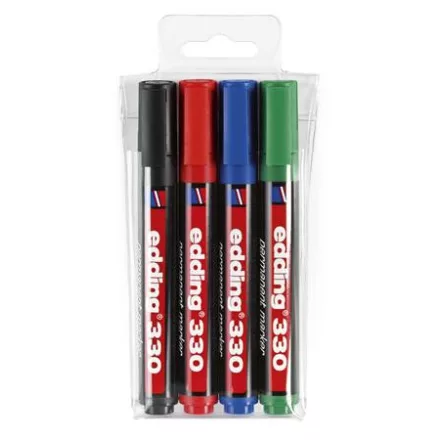 Alkoholos marker, 1-5 mm, vágott, EDDING "330", készlet