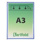 TARIFOLD Bemutatótábla, A3, acélkeretes, álló, TARIFOLD, kék