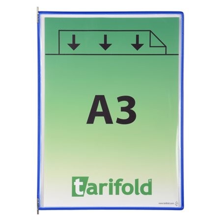 TARIFOLD Bemutatótábla, A3, acélkeretes, álló, TARIFOLD, kék