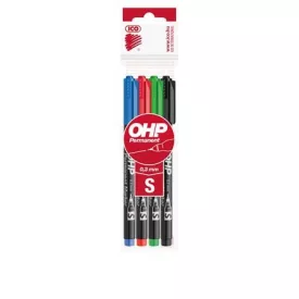   Alkoholos marker készlet, OHP, 0,3 mm, S, ICO, 4 különböző szín