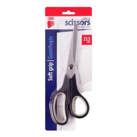 ICO Olló, irodai, 21,5 cm, gumifogós, ICO, fekete