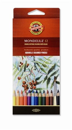 KOH-I-NOOR Akvarell ceruza készlet, KOH-I-NOOR "Mondeluz 3716/12" 12 különböző szín