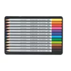 STAEDTLER Akvarell ceruza készlet, fém doboz, STAEDTLER "Karat", 12 különböző szín