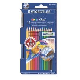   STAEDTLER Akvarell ceruza készlet, ecsettel, STAEDTLER "Noris Club", 12 különböző szín
