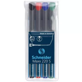   Alkoholos marker készlet, OHP, 0,4 mm, SCHNEIDER "Maxx 220 S", 4 különböző szín
