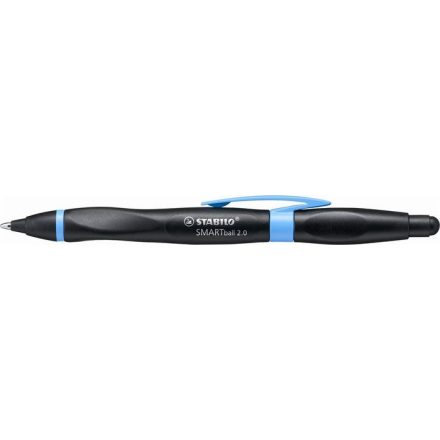 STABILO Golyóstoll, 0,5 mm, nyomógombos, fekete-kék tolltest, jobbkezes, STABILO "Smartball 2.0", kék