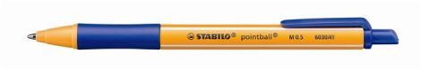 STABILO Golyóstoll készlet, 0,5 mm, nyomógombos, STABILO "Pointball", 4 különböző szín