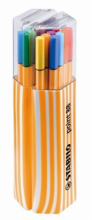 STABILO Tűfilc készlet, 0,4 mm, STABILO "Point 88 Twin Pack", 20 különböző szín