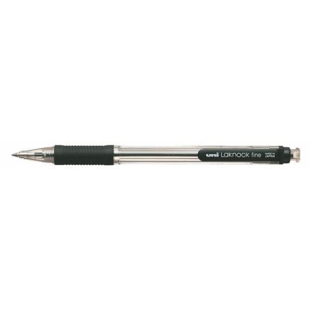 UNI Golyóstoll, 0,4 mm, nyomógombos, SN-101 Laknock Fine, fekete