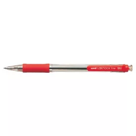   UNI Golyóstoll, 0,4 mm, nyomógombos, SN-101 Laknock Fine, piros