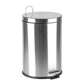   Pedálos szemetes, rozsdamentes acél, kivehető műa. vödörrel, 20l