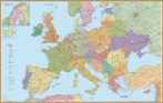 Európa autótérképe keretezett falitérkép