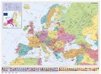   Falitérkép, 70x100 cm, fémléces, Európa országai és az Európai Unió