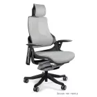 UNIQUE WAU ergonomikus irodai szék, fekete váz-világosszürke háló